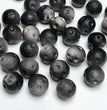 Natural Silver Sheen Obsidian Moon Sphere Jewelry Charms Beads Pendants