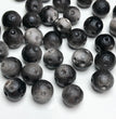 Natural Silver Sheen Obsidian Moon Sphere Jewelry Charms Beads Pendants