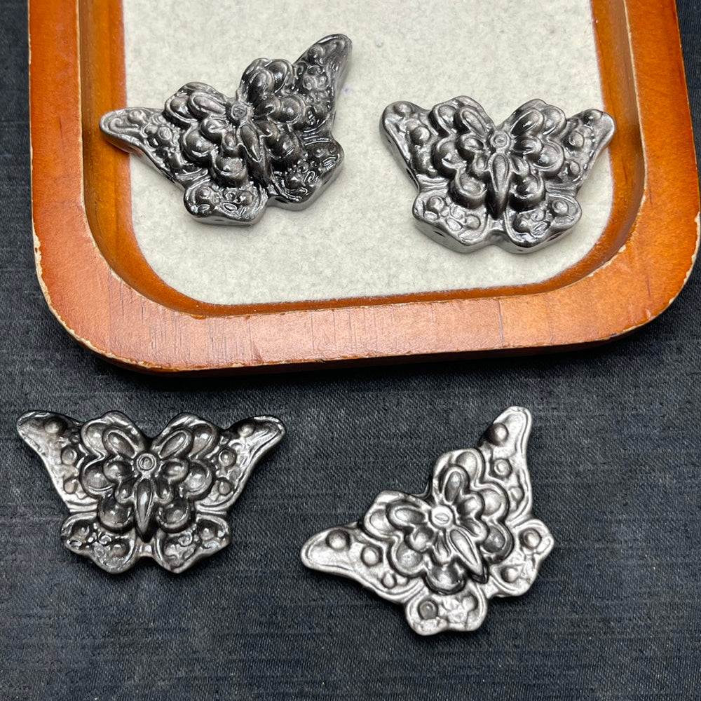 Natural Silver Sheen Obsidian Butterfly Jewelry Charms Beads Pendants