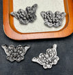 Natural Silver Sheen Obsidian Butterfly Jewelry Charms Beads Pendants