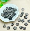 Natural Silver Sheen Obsidian Flower Jewelry Charms Beads Pendants