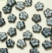 Natural Silver Sheen Obsidian Flower Jewelry Charms Beads Pendants