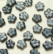 Natural Silver Sheen Obsidian Flower Jewelry Charms Beads Pendants