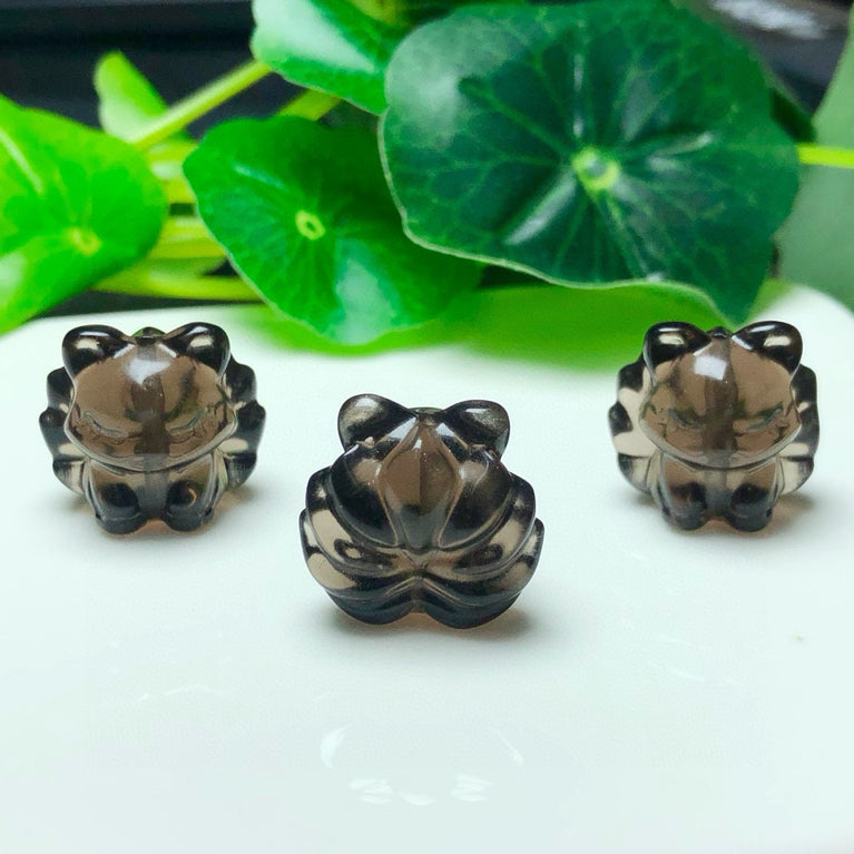 Natural Icy Obsidian Nine Tail Fox Jewelry Charms Beads Pendants