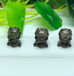 Natural Icy Obsidian Money Lion Jewelry Charms Beads Pendants