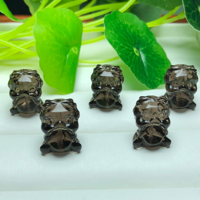 Natural Icy Obsidian Money Lion Jewelry Charms Beads Pendants