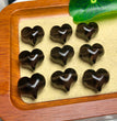 Natural Icy Obsidian Puffy Heart Jewelry Charms Beads Pendants