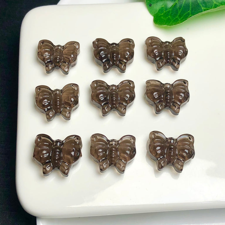 Natural Icy Obsidian Butterfly Jewelry Charms Beads Pendants