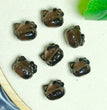 Natural Icy Obsidian Hello Kitty Head Jewelry Charms Beads Pendants