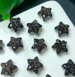 Natural Icy Obsidian Star with Bow Jewelry Charms Beads Pendants