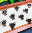 Natural Icy Obsidian Stitch Jewelry Charms Beads Pendants