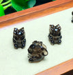 Natural Icy Obsidian Rabbit Jewelry Charms Beads Pendants