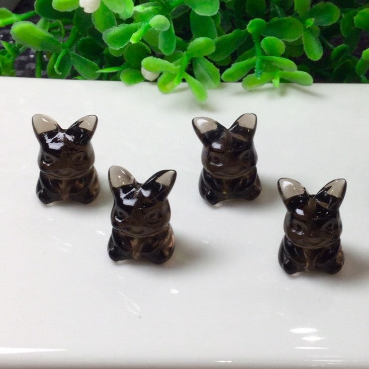 Natural Icy Obsidian Pikachu Jewelry Charms Beads Pendants