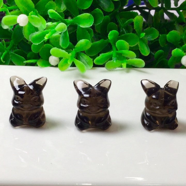 Natural Icy Obsidian Pikachu Jewelry Charms Beads Pendants