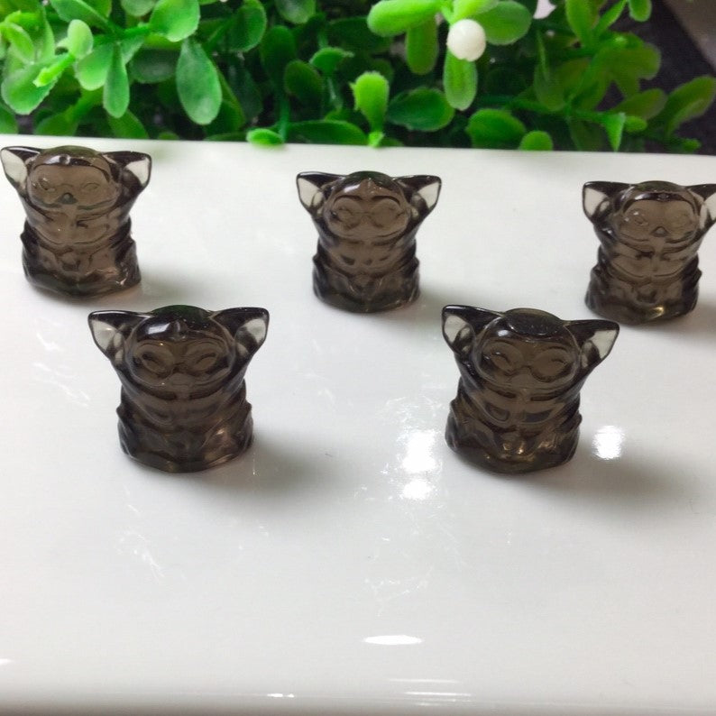 Natural Icy Obsidian Yoda Jewelry Charms Beads Pendants