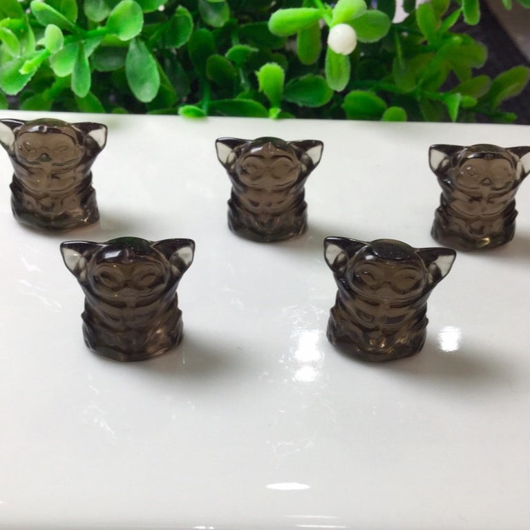 Natural Icy Obsidian Yoda Jewelry Charms Beads Pendants