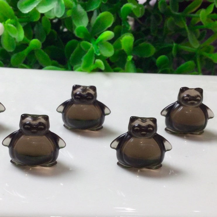 Natural Icy Obsidian Snorlax Jewelry Charms Beads Pendants