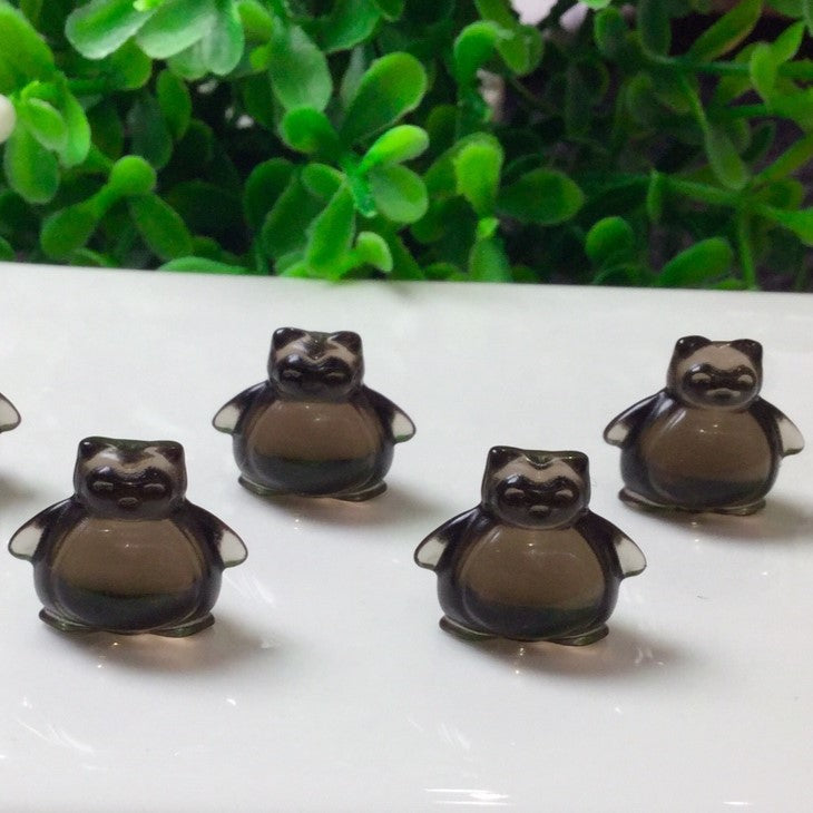 Natural Icy Obsidian Snorlax Jewelry Charms Beads Pendants