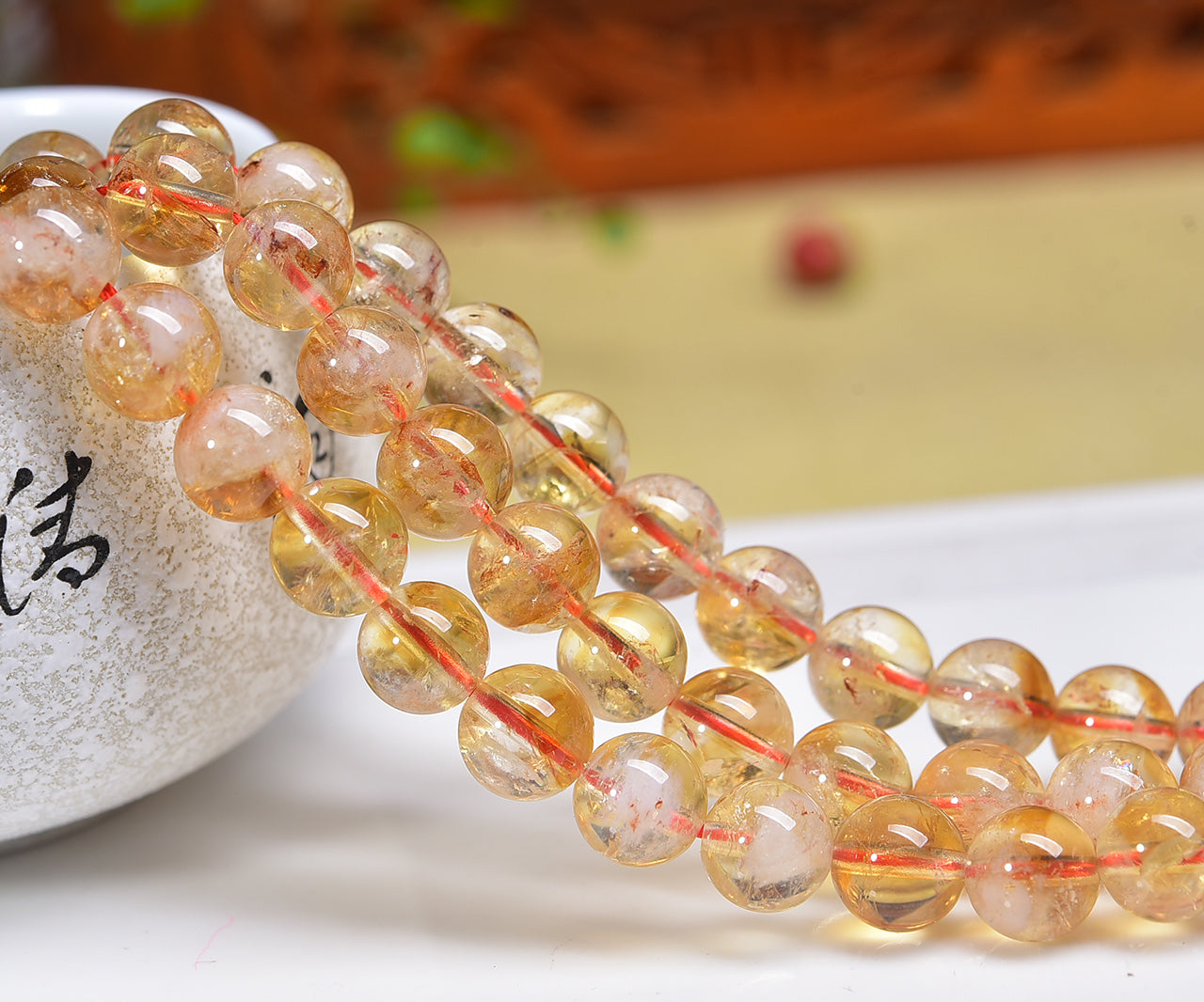 Brazil Citrine Beads Strands Loose Beads Jewelry DIY Bracelets Natural Crystal