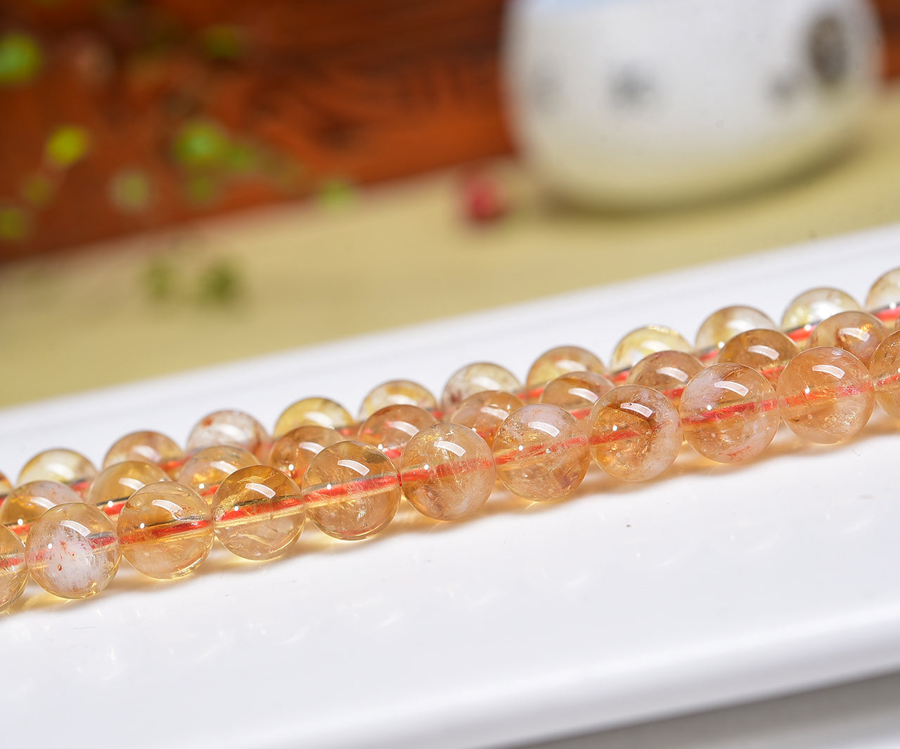 Brazil Citrine Beads Strands Loose Beads Jewelry DIY Bracelets Natural Crystal