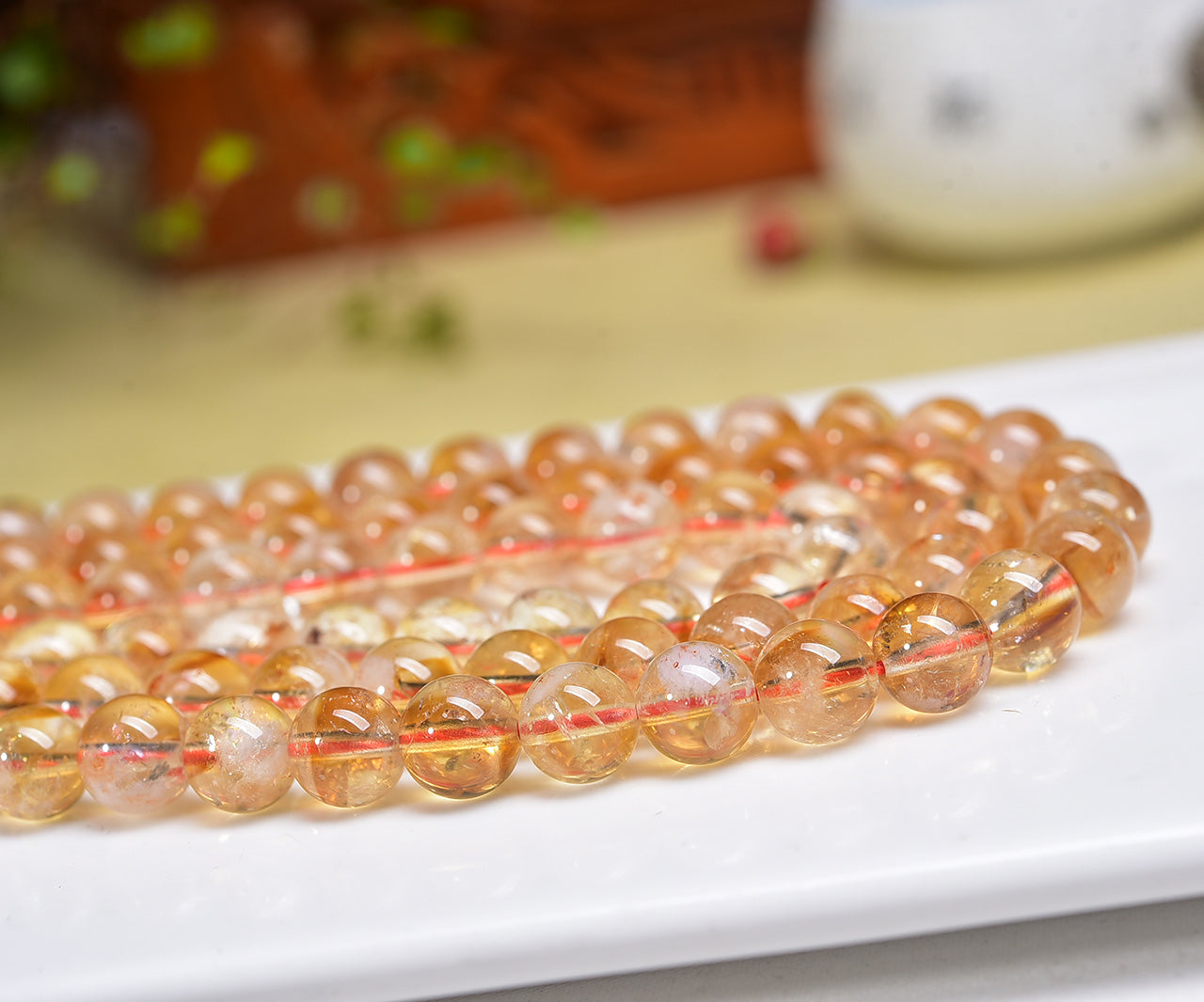 Brazil Citrine Beads Strands Loose Beads Jewelry DIY Bracelets Natural Crystal