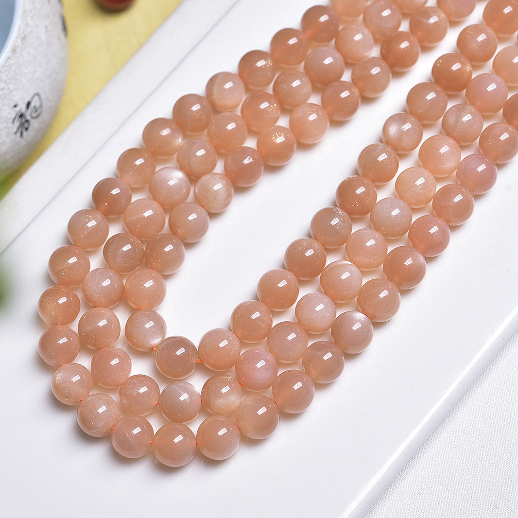 Orange Sunstone Beads Strands Loose Beads Jewelry DIY Bracelets Natural Crystal
