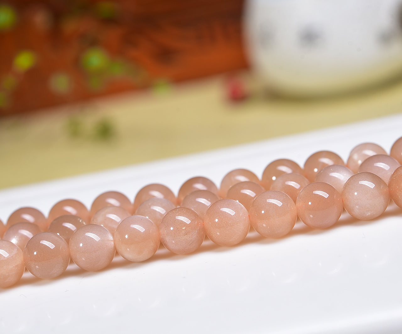Orange Sunstone Beads Strands Loose Beads Jewelry DIY Bracelets Natural Crystal