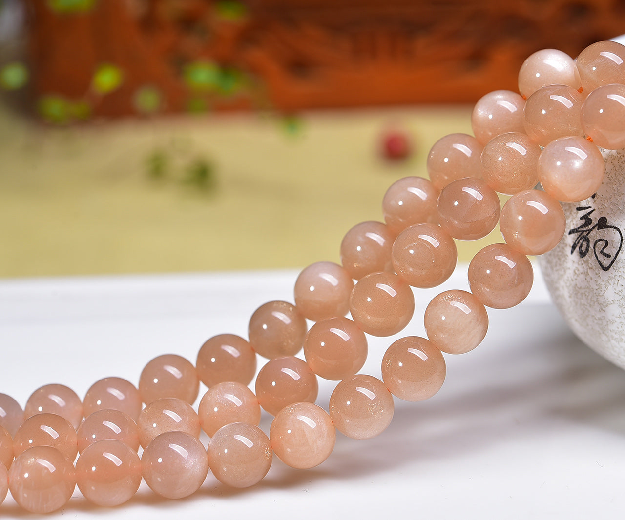 Orange Sunstone Beads Strands Loose Beads Jewelry DIY Bracelets Natural Crystal