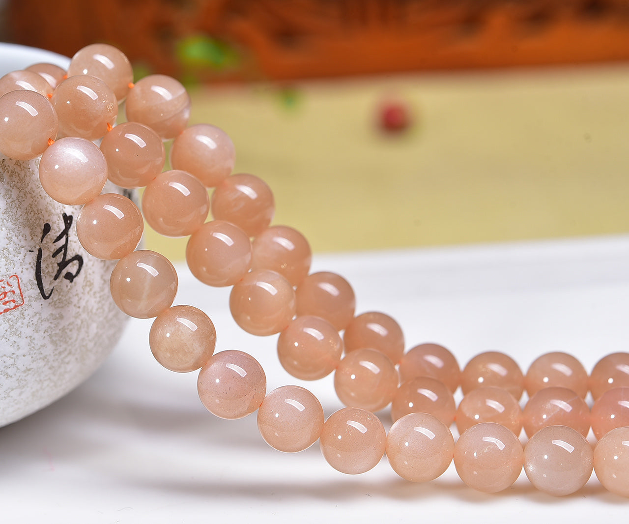 Orange Sunstone Beads Strands Loose Beads Jewelry DIY Bracelets Natural Crystal