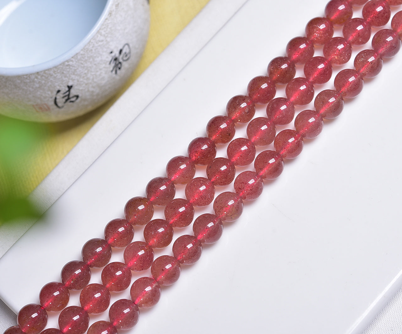 Strawberry Quartz Beads Strands Loose Beads Jewelry DIY Bracelets Natural Crystal