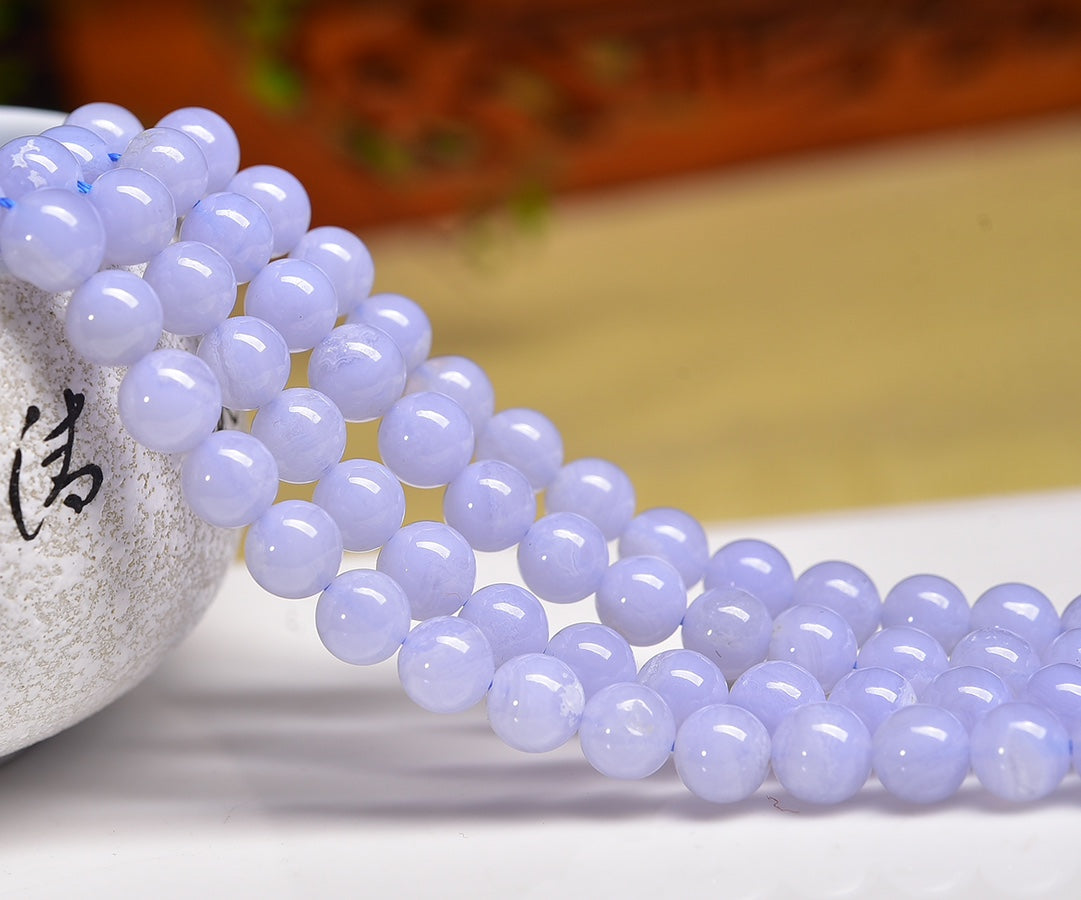 Blue Lace Agate Beads Strands Loose Beads Jewelry DIY Bracelets Natural Crystal