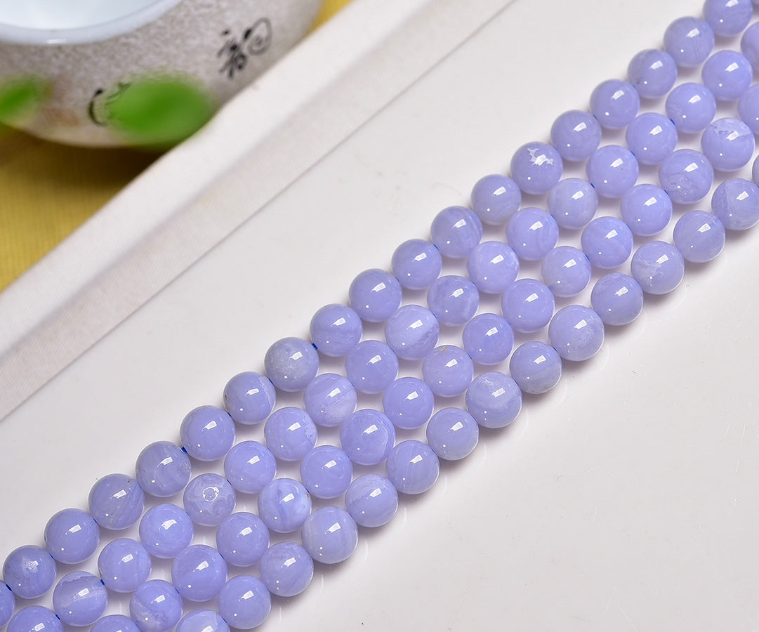 Blue Lace Agate Beads Strands Loose Beads Jewelry DIY Bracelets Natural Crystal