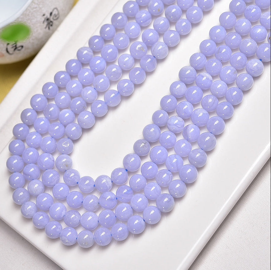 Blue Lace Agate Beads Strands Loose Beads Jewelry DIY Bracelets Natural Crystal