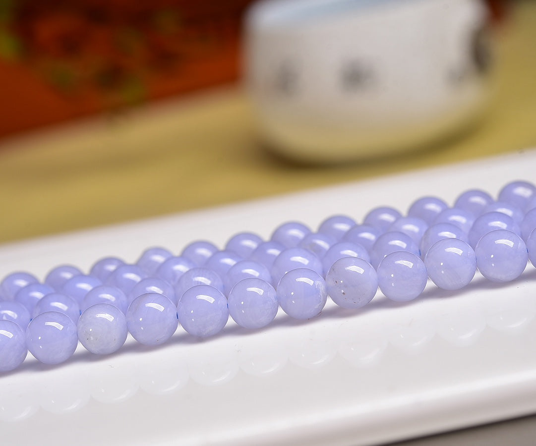 Blue Lace Agate Beads Strands Loose Beads Jewelry DIY Bracelets Natural Crystal