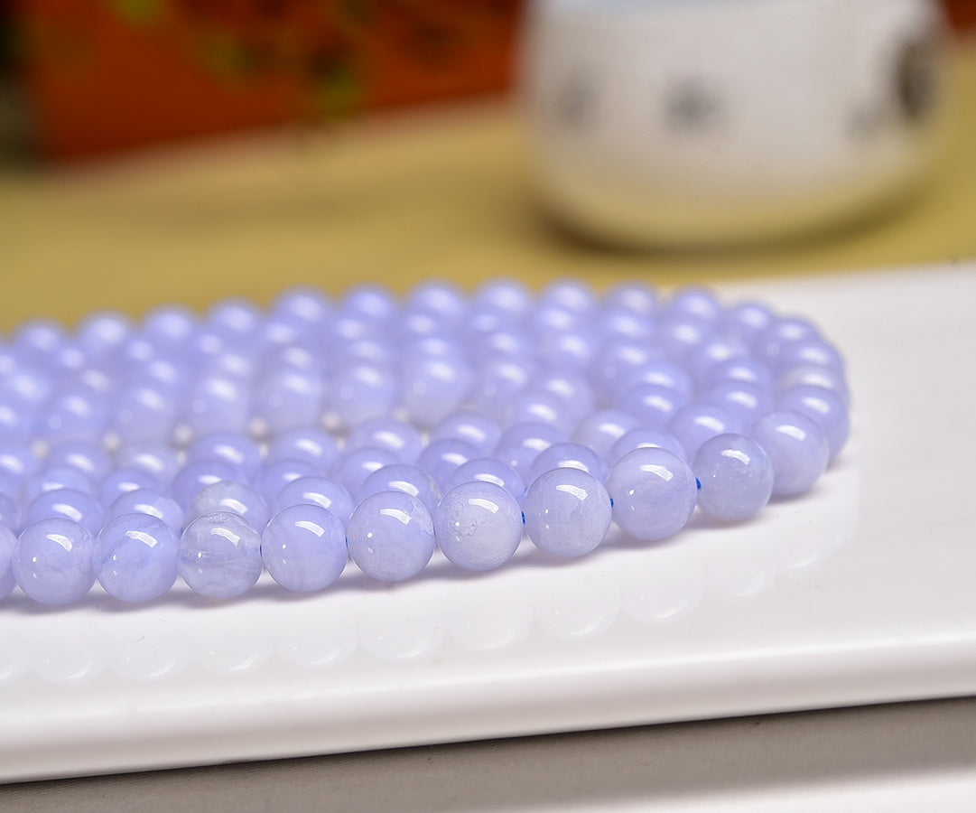 Blue Lace Agate Beads Strands Loose Beads Jewelry DIY Bracelets Natural Crystal