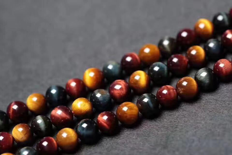 Colorful Tiger Eye Beads Strands Loose Beads Jewelry DIY Natural Crystal
