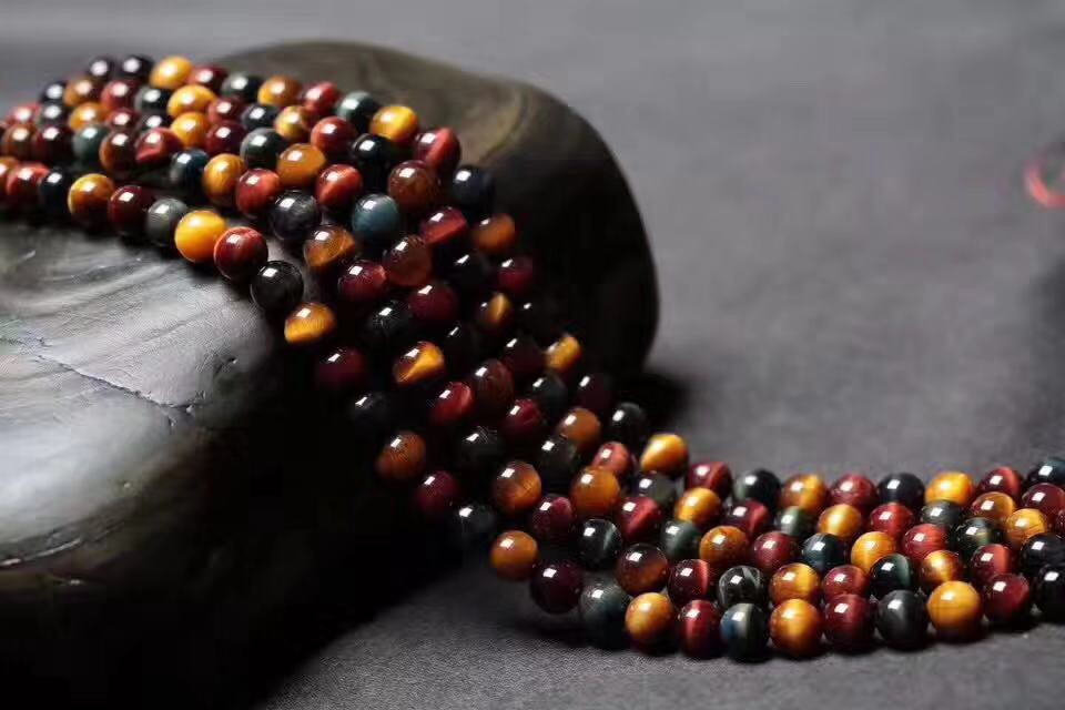 Colorful Tiger Eye Beads Strands Loose Beads Jewelry DIY Natural Crystal