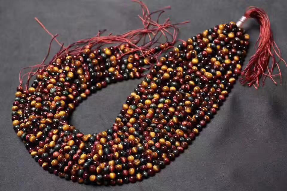 Colorful Tiger Eye Beads Strands Loose Beads Jewelry DIY Natural Crystal