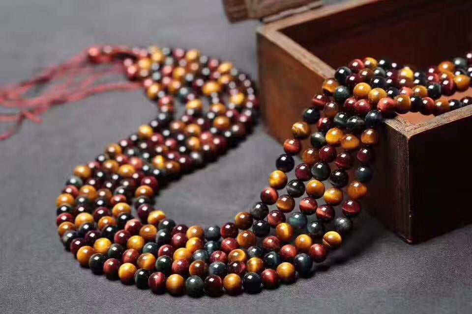 Colorful Tiger Eye Beads Strands Loose Beads Jewelry DIY Natural Crystal