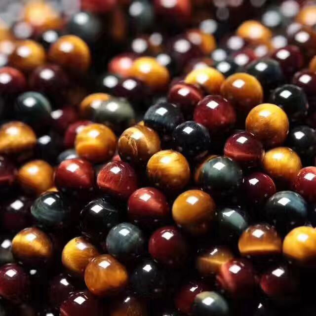 Colorful Tiger Eye Beads Strands Loose Beads Jewelry DIY Natural Crystal