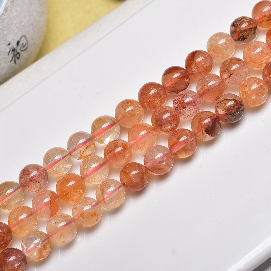 Natural Fire Quartz Beads Strands Loose Beads Jewelry DIY Bracelets Wholesale