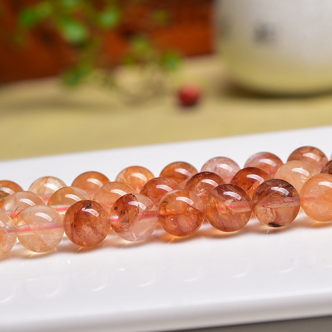 Natural Fire Quartz Beads Strands Loose Beads Jewelry DIY Bracelets Wholesale