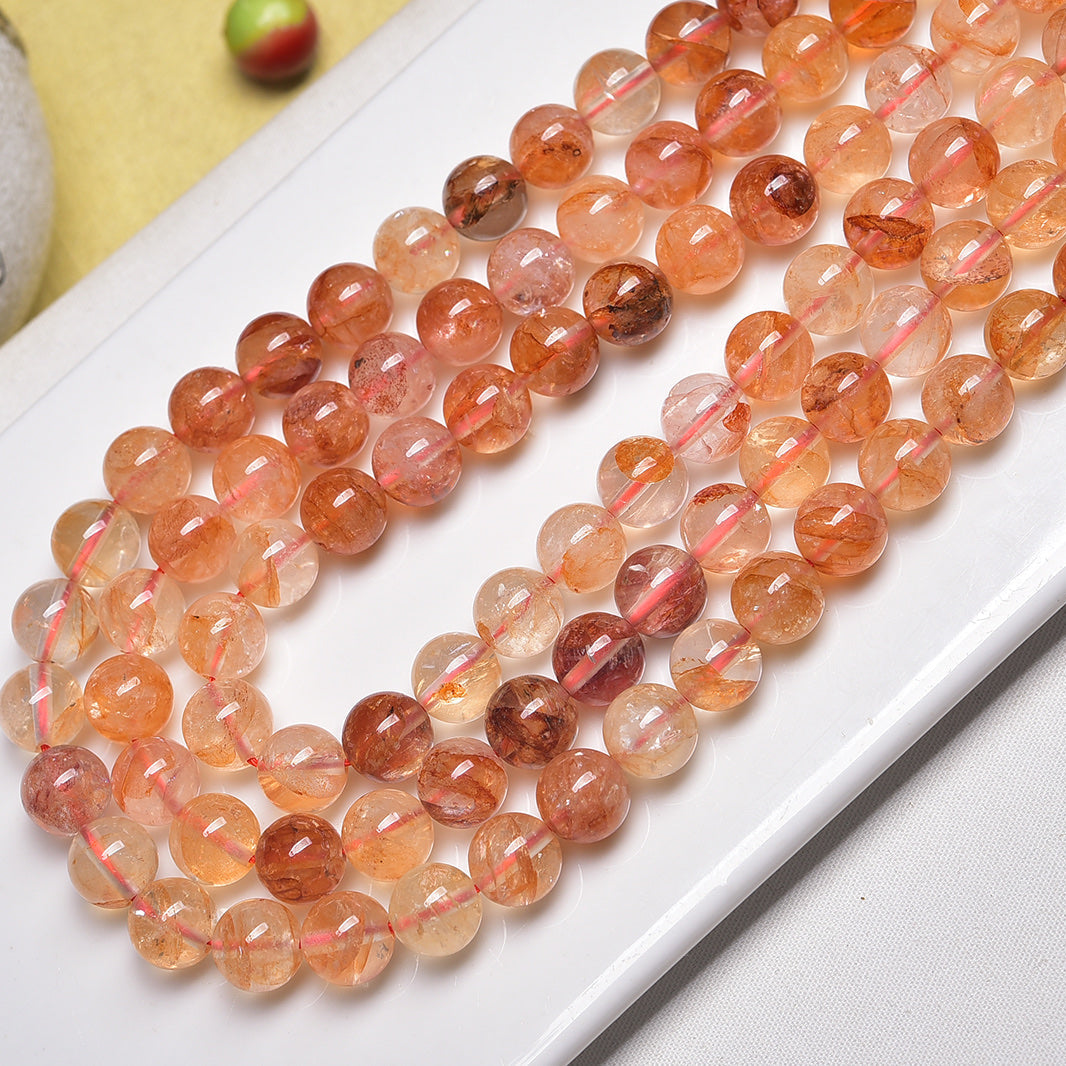 Natural Fire Quartz Beads Strands Loose Beads Jewelry DIY Bracelets Wholesale
