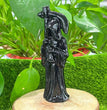 12CM Black Obsidian Reaper Carving Natural Crystal