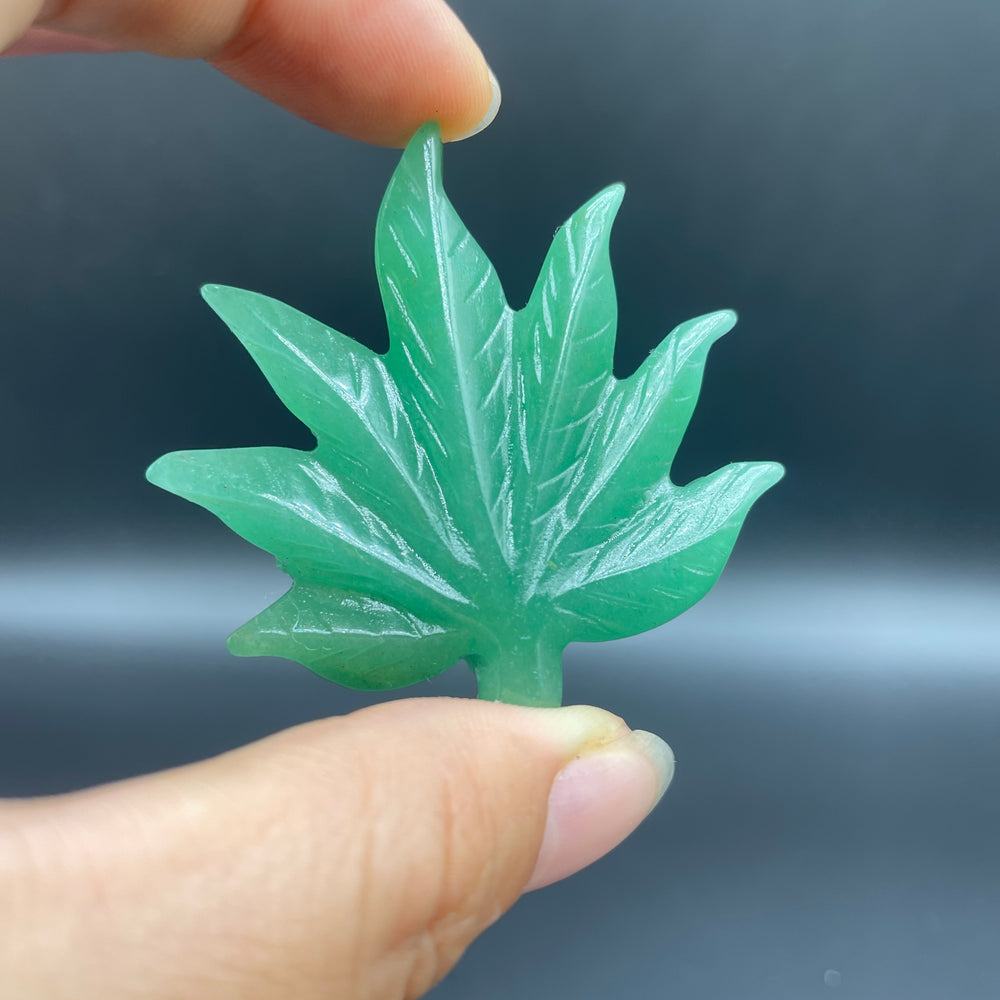 Green Aventurine Pot Leaves