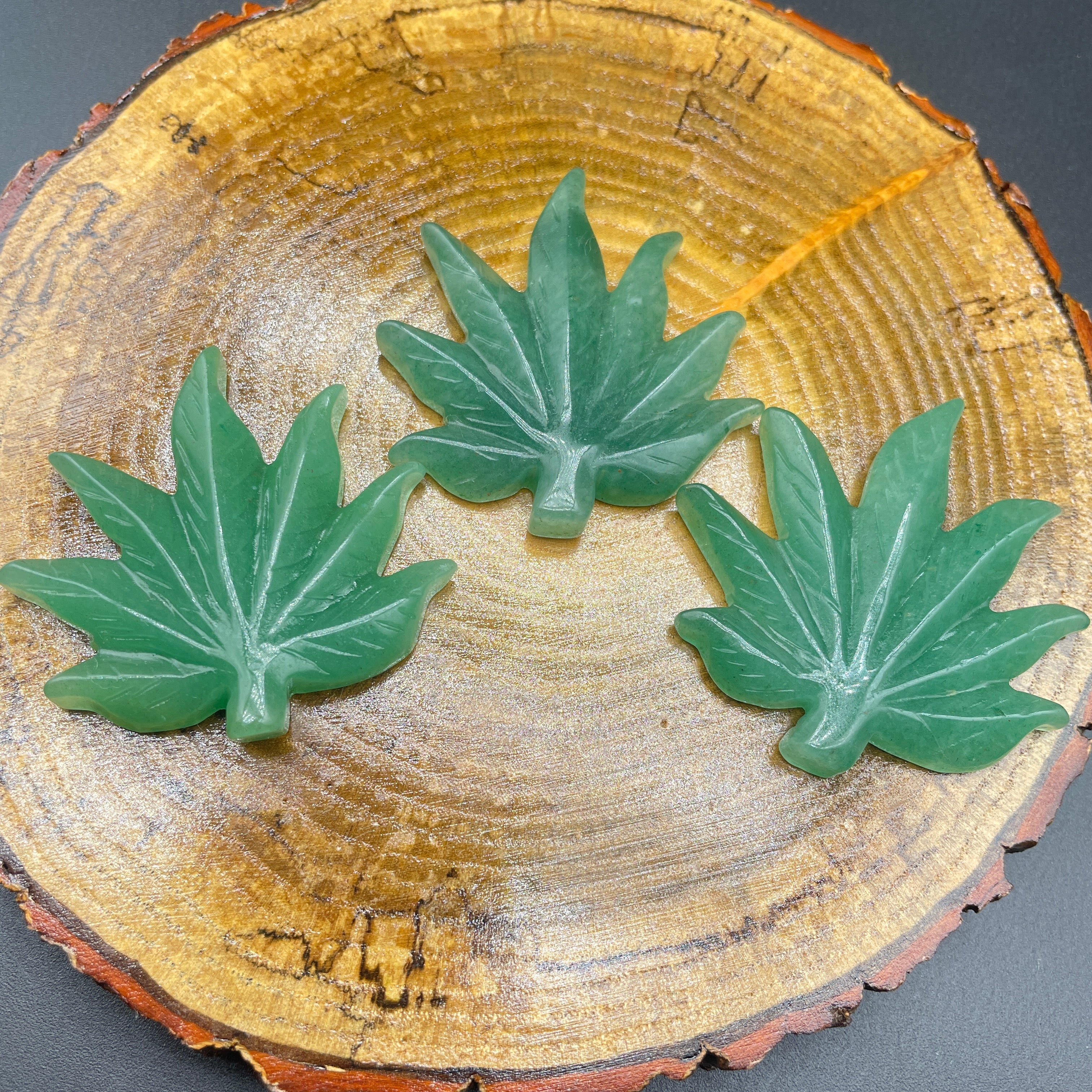 Green Aventurine Pot Leaves