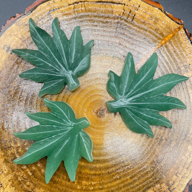 Green Aventurine Pot Leaves