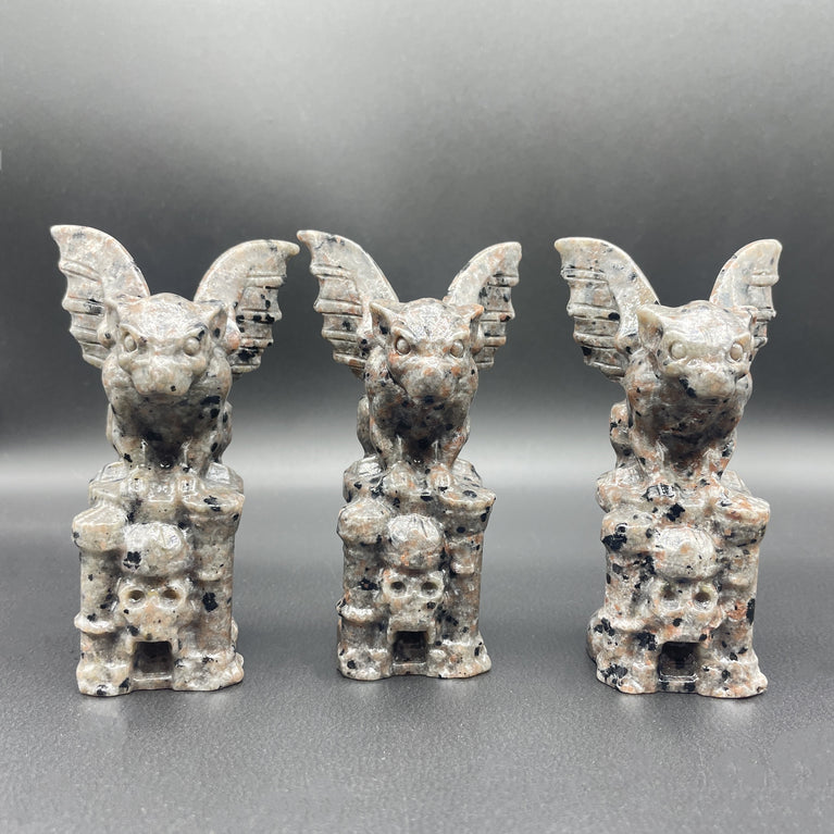 10CM Strong UV Reaction Yooperlite Gargoyle on Castle Statue