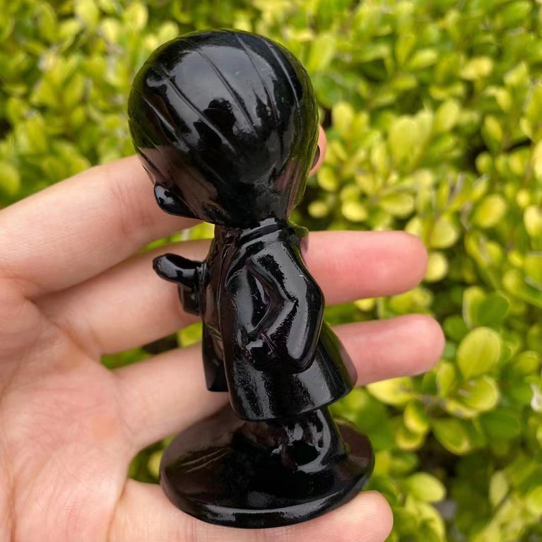 8CM Black Obsidian Harry Potter Figure Series Natural Crystal Carving