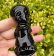 8CM Black Obsidian Harry Potter Figure Series Natural Crystal Carving